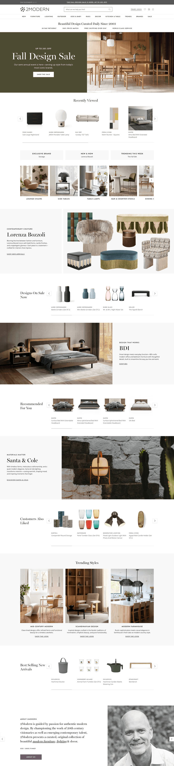 Desktop layout starting at the top of the page and animating downward